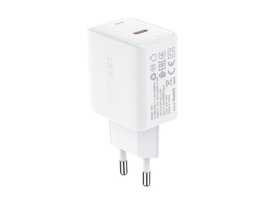 Acefast charger GaN USB Type C 30W, PD, QC 3.0, AFC, FCP white (A21 white) Acefast charger GaN USB Type C 30W, PD, QC 3.0, AFC, FCP white (A21 white)