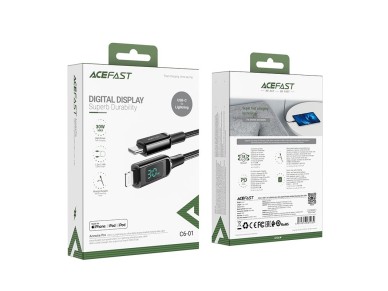 Acefast cable MFI USB Type C - Lightning 1.2m, 30W, 3A black (C6-01 Black)