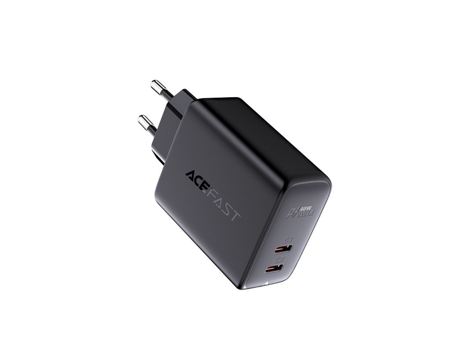 Acefast charger 2x USB Type C 40W, PPS, PD, QC 3.0, AFC, FCP black (A9 black)
