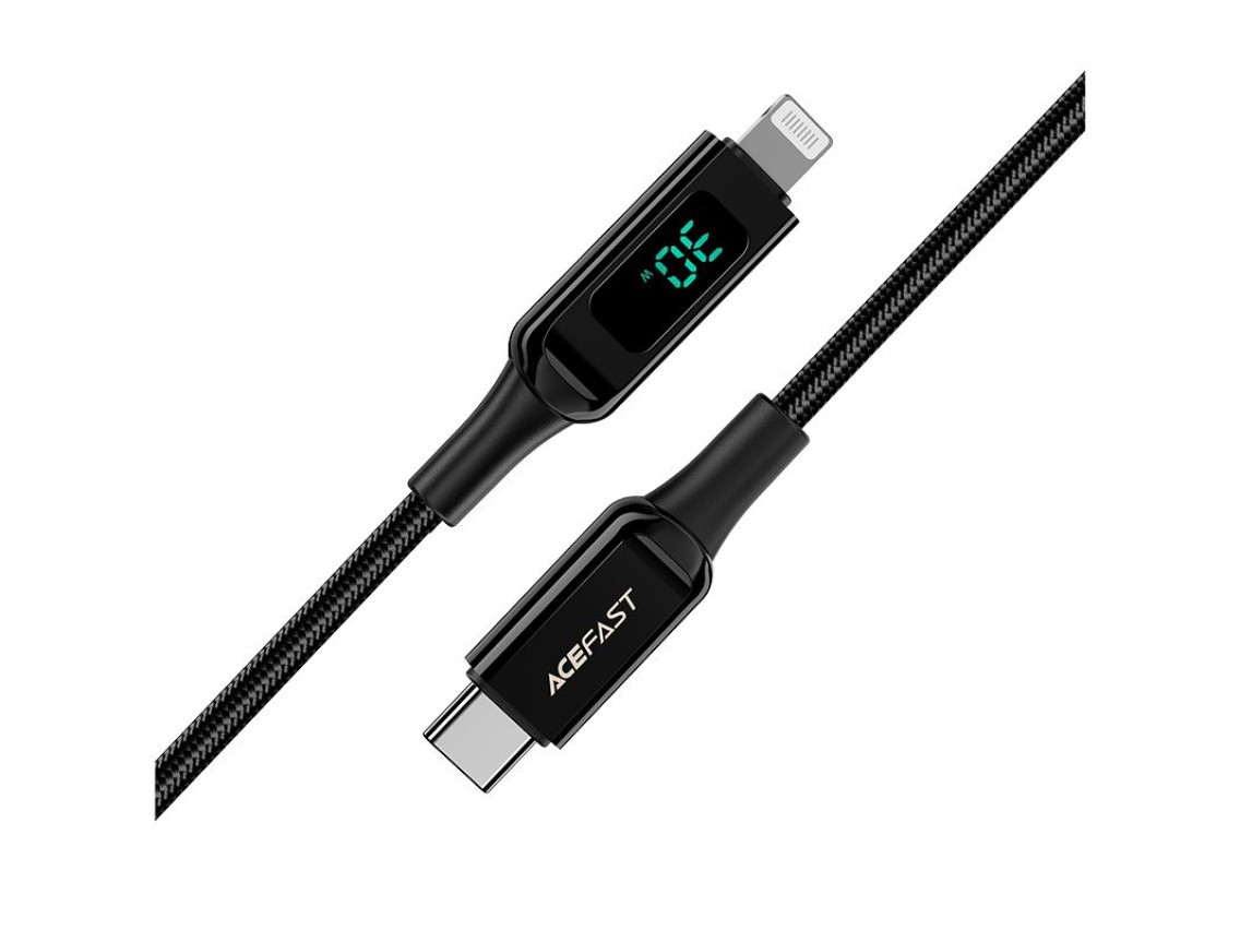 Acefast cable MFI USB Type C - Lightning 1.2m, 30W, 3A black (C6-01 Black)