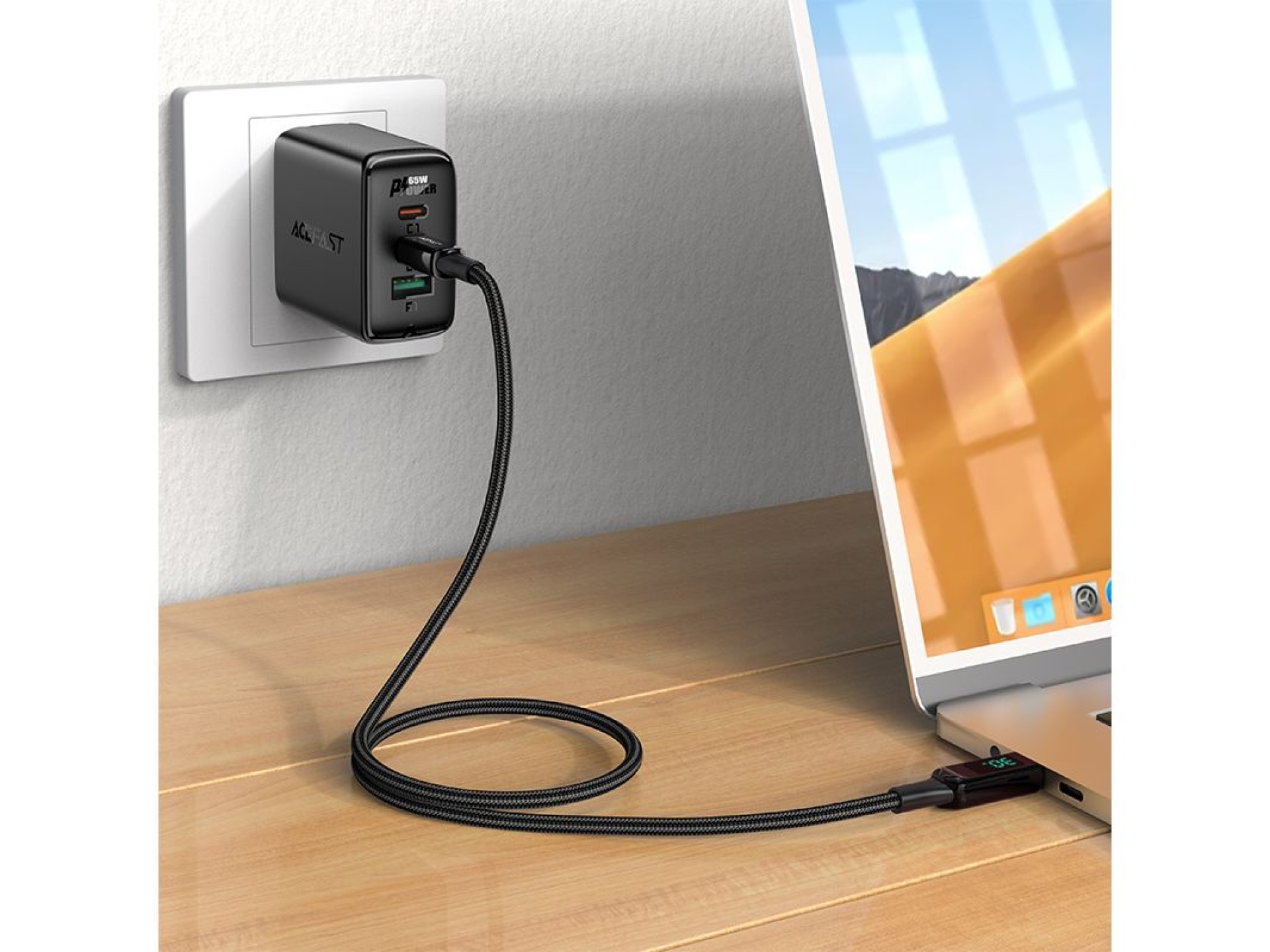 Acefast cable MFI USB Type C - Lightning 1.2m, 30W, 3A black (C6-01 Black)