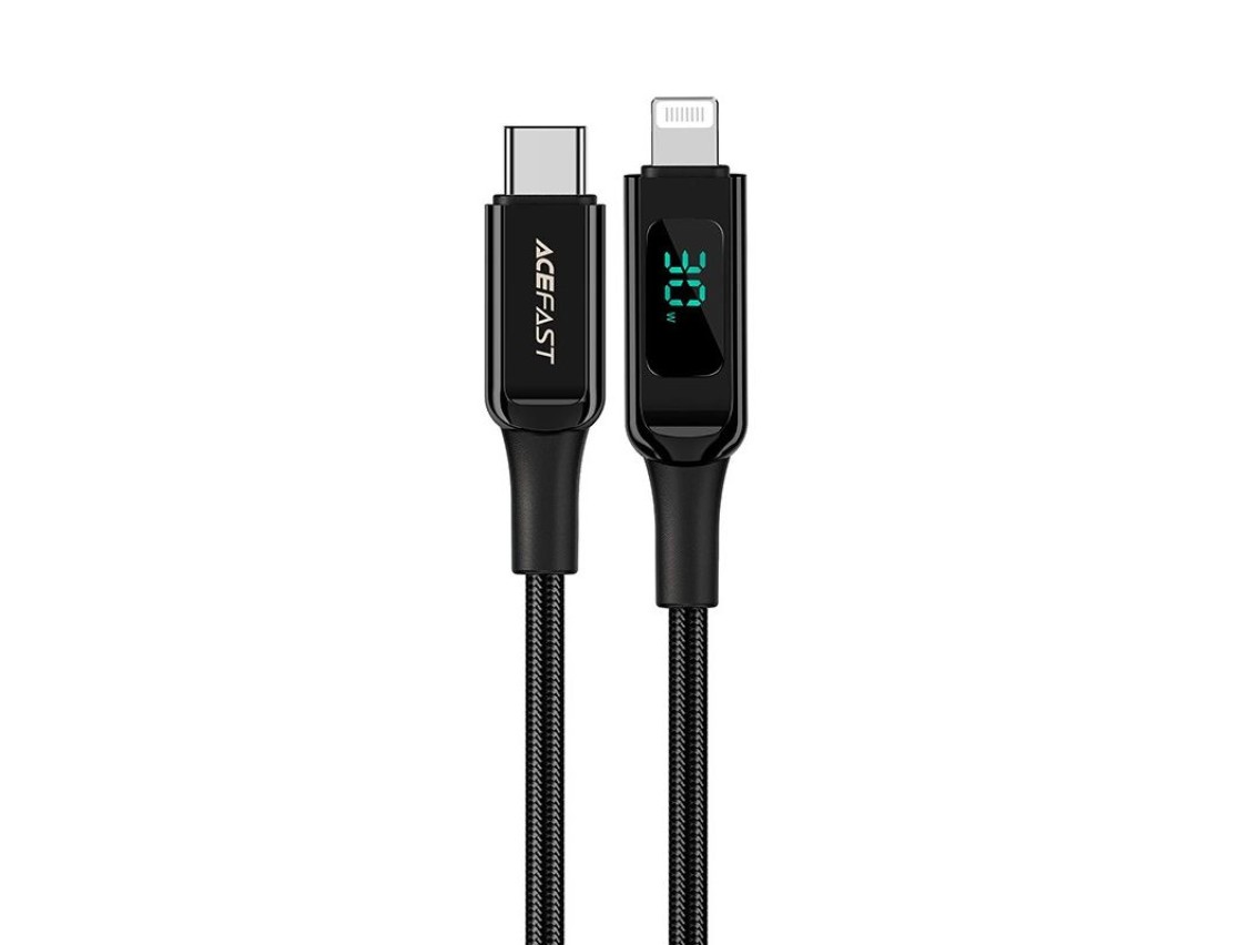 Acefast cable MFI USB Type C - Lightning 1.2m, 30W, 3A black (C6-01 Black)