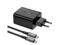 Acefast 2in1 charger GaN 65W USB Type C / USB, adapter HDMI adapter 4K 60Hz (set with cable) black ( Acefast 2in1 charger GaN 65W USB Type C / USB, adapter HDMI adapter 4K 60Hz (set with cable) black (