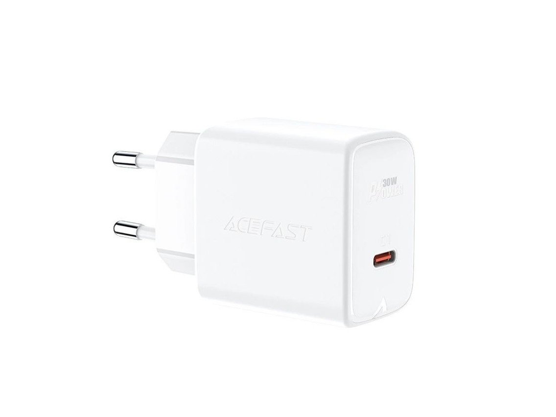 Cargador Acefast GaN USB Tipo C 30W, PD, QC 3.0, AFC, FCP blanco (A21 blanco)