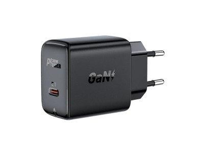 Acefast GaN USB Type-C 30W charger, PD, QC 3.0, AFC, FCP black (A21 black) Acefast GaN USB Type-C 30W charger, PD, QC 3.0, AFC, FCP black (A21 black)