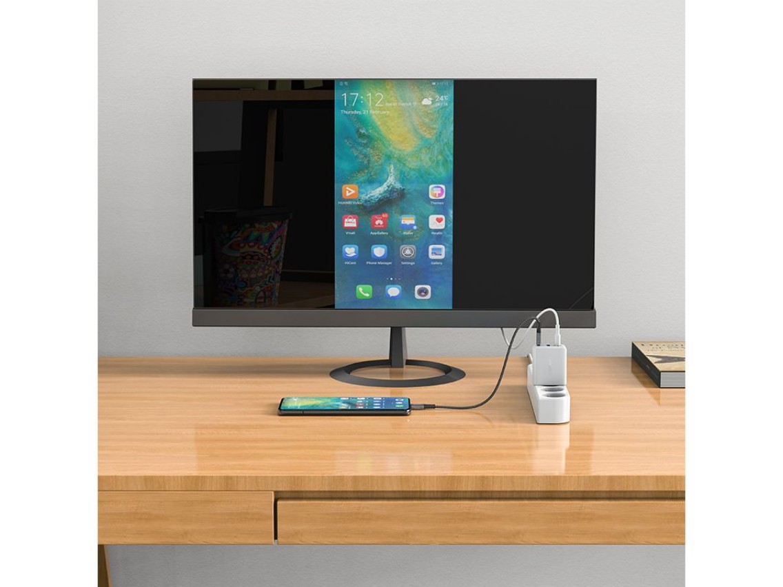 Carregador Acefast 2 em 1 GaN 65W USB Tipo C / USB, adaptador adaptador HDMI 4K @ 60Hz (conjunto com