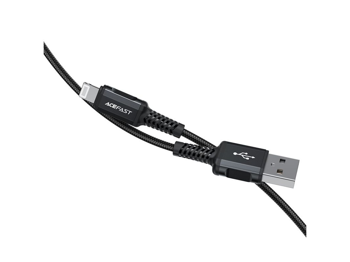 Acefast MFI USB - Lightning cable 1.8m, 2.4A black (C4-02 A Black)