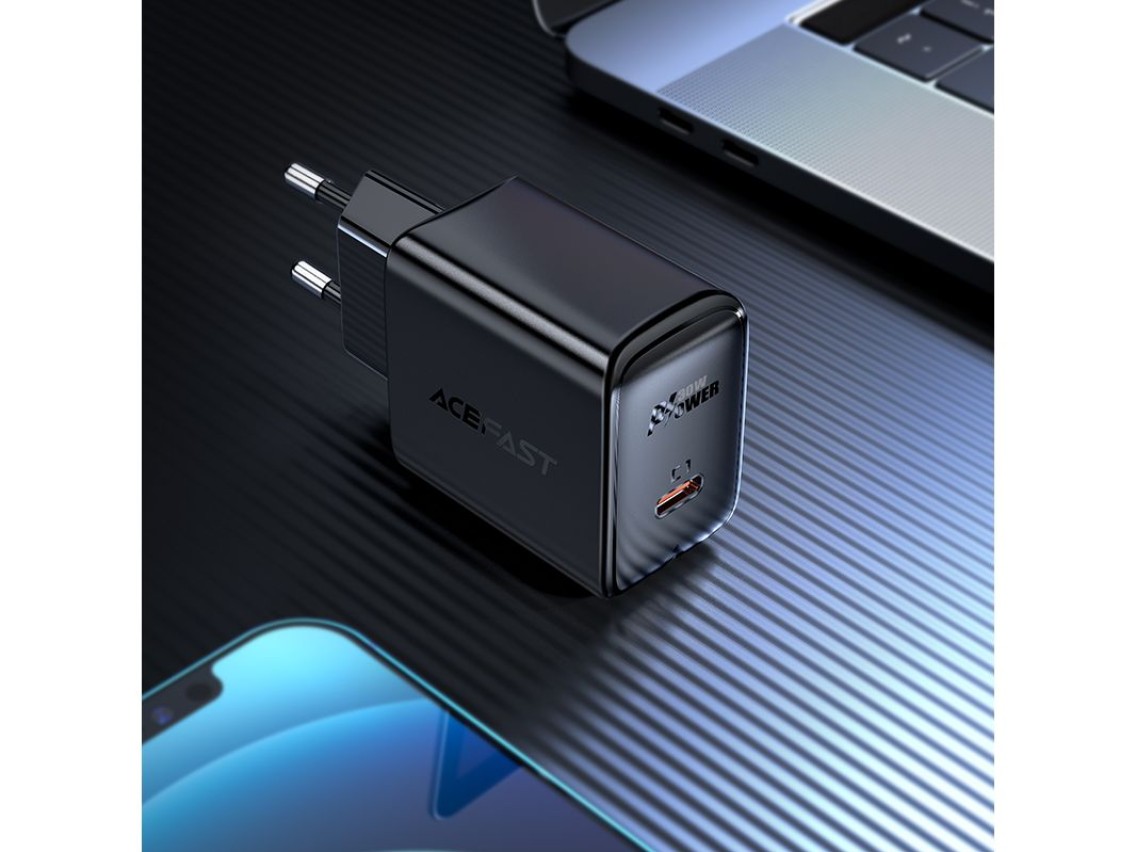 Cargador Acefast GaN USB Tipo C 30W, PD, QC 3.0, AFC, FCP blanco (A21 blanco)
