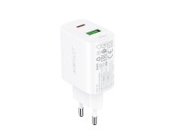 Carregador de parede Acefast USB Tipo C / USB 20W, PPS, PD, QC 3.0, AFC, FCP branco (A25 branco) Carregador de parede Acefast USB Tipo C / USB 20W, PPS, PD, QC 3.0, AFC, FCP branco (A25 branco)