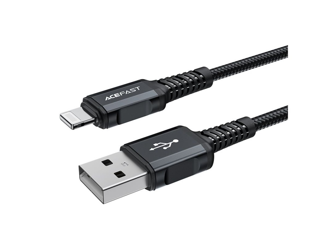 Acefast MFI USB - Lightning cable 1.8m, 2.4A black (C4-02 A Black)