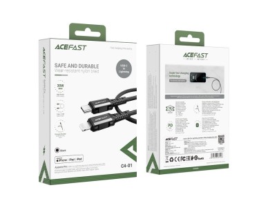 Acefast C4-01 Lightning - USB-C PD cable 30W 3A 480Mb/s 1.8m - black