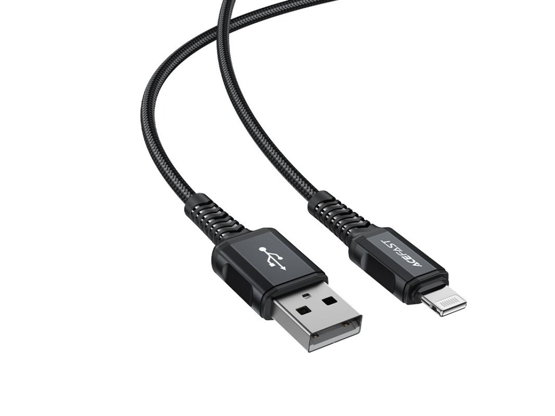 Acefast MFI USB - Lightning cable 1.8m, 2.4A black (C4-02 A Black)