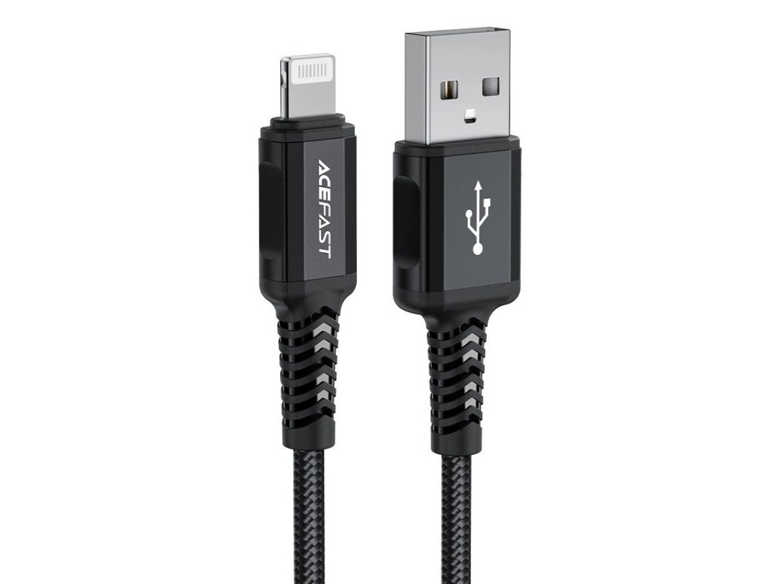 Acefast MFI USB - Lightning cable 1.8m, 2.4A black (C4-02 A Black)
