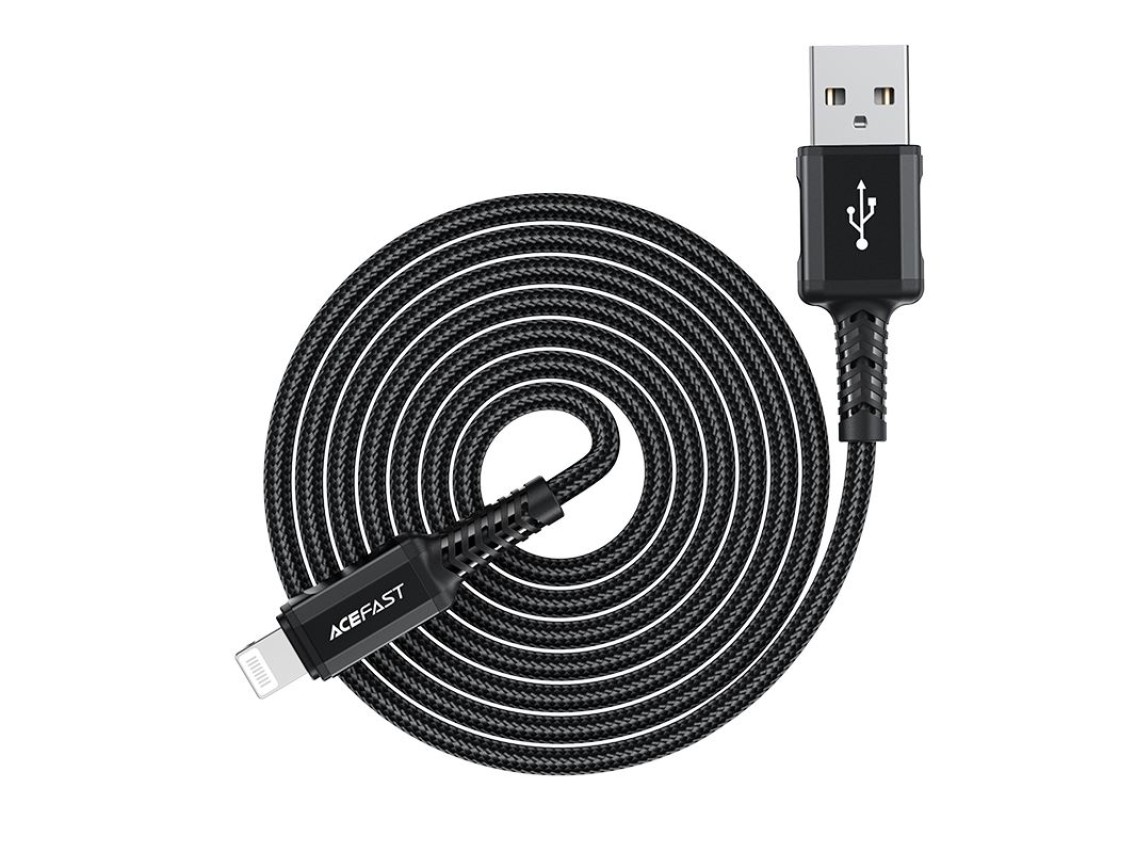 Acefast MFI USB - Lightning cable 1.8m, 2.4A black (C4-02 A Black)