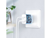 Carregador de parede Acefast USB Tipo C / USB 20W, PPS, PD, QC 3.0, AFC, FCP branco (A25 branco) Carregador de parede Acefast USB Tipo C / USB 20W, PPS, PD, QC 3.0, AFC, FCP branco (A25 branco)