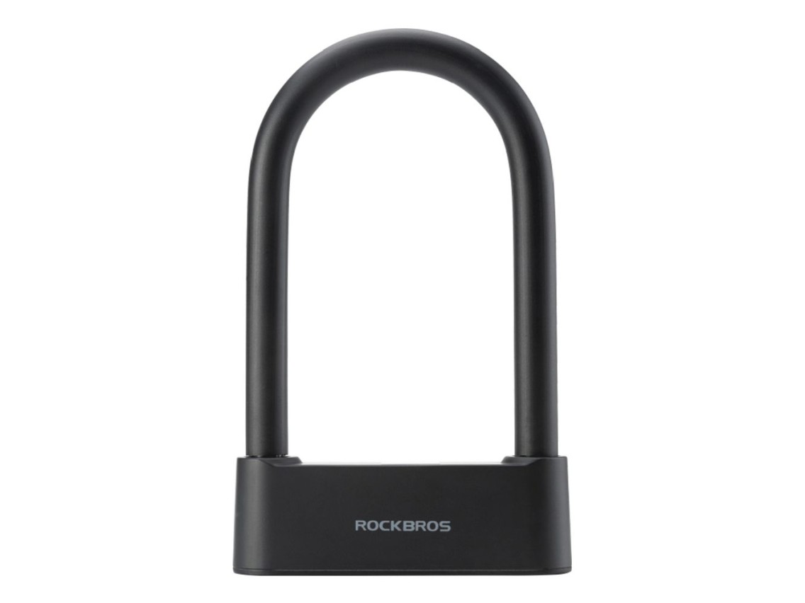 Rockbros 32210818001 SMART Bicycle Lock with Fingerprint Reader and Bluetooth Connectivity - Black