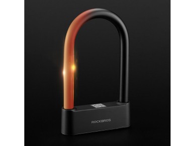 Rockbros 32210818001 SMART Bicycle Lock with Fingerprint Reader and Bluetooth Connectivity - Black Rockbros 32210818001 SMART Bicycle Lock with Fingerprint Reader and Bluetooth Connectivity - Black