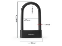 Rockbros 32210818001 SMART Bicycle Lock with Fingerprint Reader and Bluetooth Connectivity - Black Rockbros 32210818001 SMART Bicycle Lock with Fingerprint Reader and Bluetooth Connectivity - Black