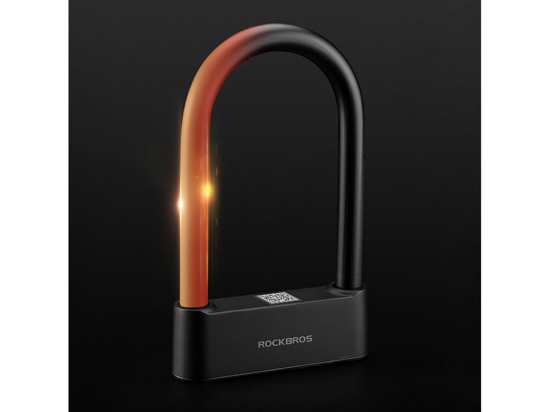 Rockbros 32210818001 SMART Bicycle Lock with Fingerprint Reader and Bluetooth Connectivity - Black