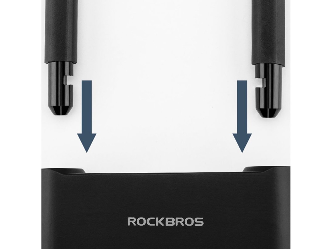 Rockbros 32210818001 SMART Bicycle Lock with Fingerprint Reader and Bluetooth Connectivity - Black