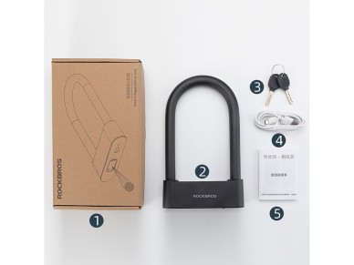 Rockbros 32210818001 SMART Bicycle Lock with Fingerprint Reader and Bluetooth Connectivity - Black Rockbros 32210818001 SMART Bicycle Lock with Fingerprint Reader and Bluetooth Connectivity - Black