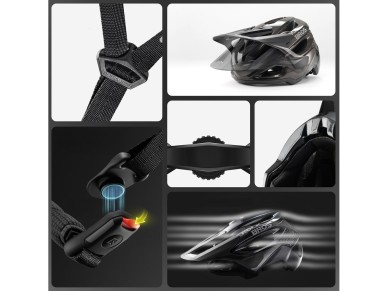 Rockbros LK-99 Mountain Bike Helmet with Adjustable Visor and Magnetic Closure 58-62 cm - Titanium Rockbros LK-99 Mountain Bike Helmet with Adjustable Visor and Magnetic Closure 58-62 cm - Titanium