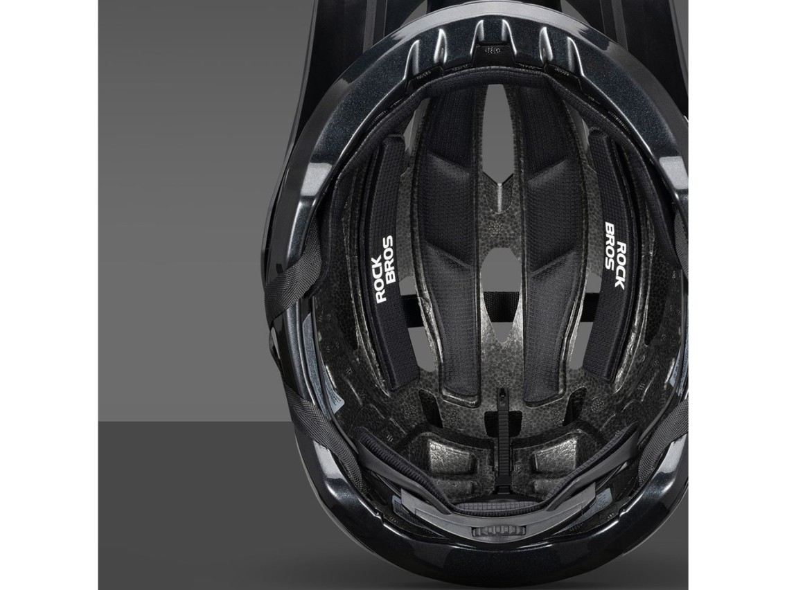 Rockbros LK-99 Mountain Bike Helmet with Adjustable Visor and Magnetic Closure 58-62 cm - Titanium