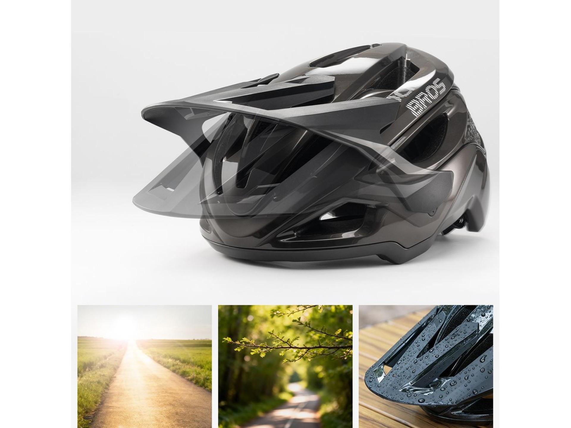 Rockbros LK-99 Mountain Bike Helmet with Adjustable Visor and Magnetic Closure 58-62 cm - Titanium