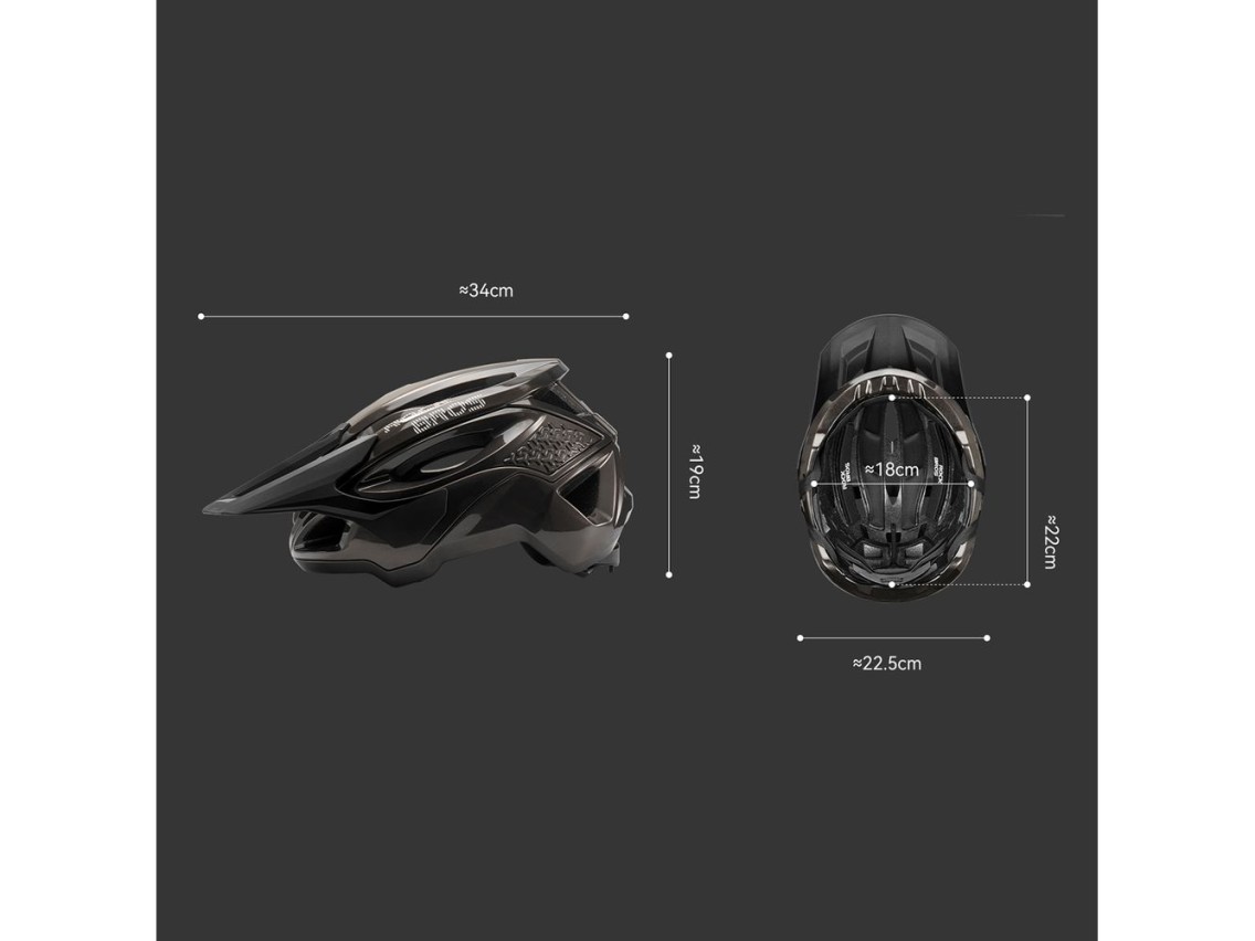 Rockbros LK-99 Mountain Bike Helmet with Adjustable Visor and Magnetic Closure 58-62 cm - Titanium