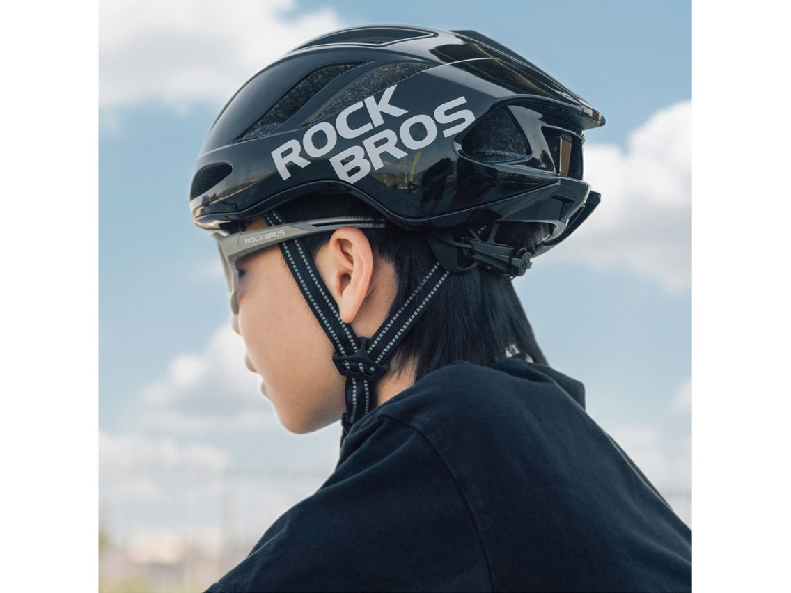 Casco de ciclismo ligero Rockbros TS-42, talla 58-62 cm - Negro