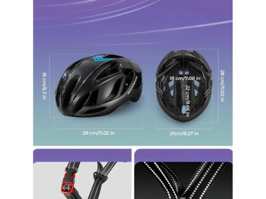 Casco de bicicleta ligero Rockbros TS-42, talla 58-62 cm, titanio. Casco de bicicleta ligero Rockbros TS-42, talla 58-62 cm, titanio.