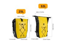 Alforje impermeável para bicicleta Rockbros 30140022005, 25-32 litros - Amarelo Alforje impermeável para bicicleta Rockbros 30140022005, 25-32 litros - Amarelo