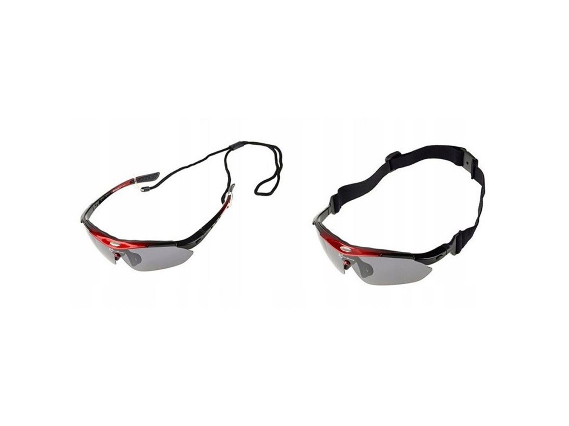 �culos de ciclismo polarizados Rockbros 10001 - Preto e Vermelho
