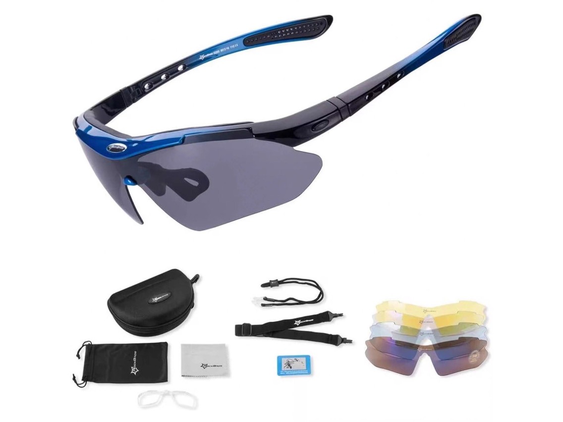 Óculos de ciclismo polarizados Rockbros 10007 - Preto e Azul