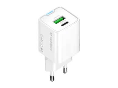 Wozinsky WWC-35W GaN USB-A + USB-C Wall Charger - White Wozinsky WWC-35W GaN USB-A + USB-C Wall Charger - White