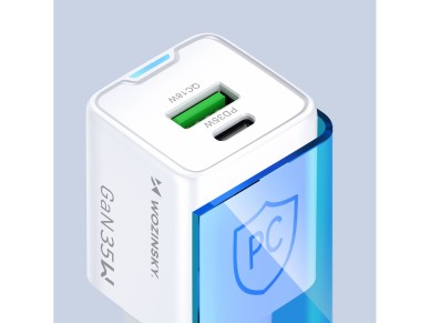 Wozinsky WWC-35W GaN USB-A + USB-C Wall Charger - White Wozinsky WWC-35W GaN USB-A + USB-C Wall Charger - White
