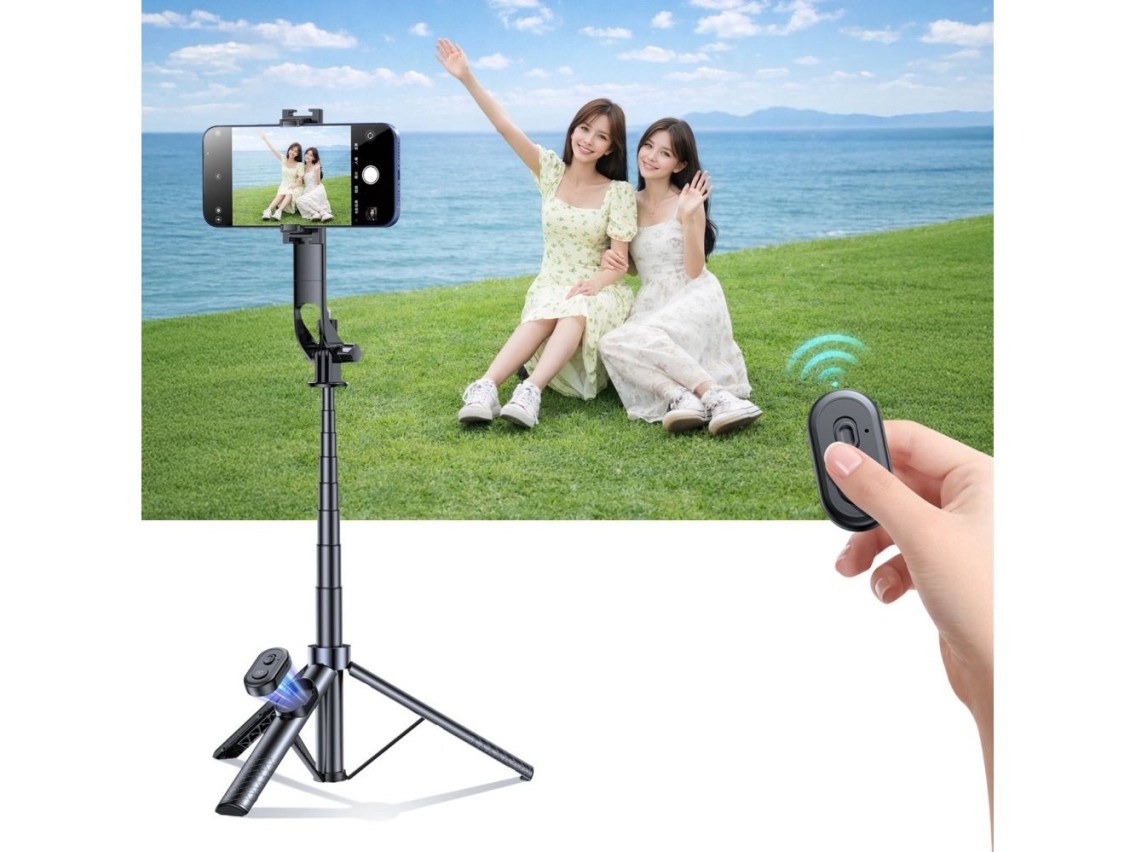 Wozinsky Selfie stick WC1Y30S telescopic tripod 1.3m with phone holder - black