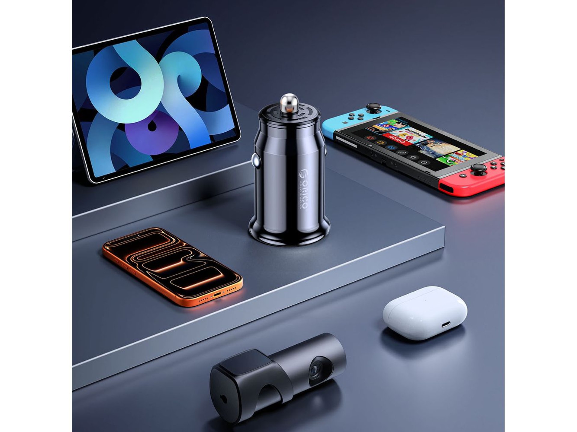 Carregador veicular Orico PowerMini 30W USB-C + USB-A - Preto