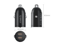 Cargador de coche Orico MiniRing de 30 W con 2 puertos USB-C - Negro Cargador de coche Orico MiniRing de 30 W con 2 puertos USB-C - Negro