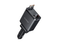 Carregador veicular Orico Twin Reach 45W USB-A + USB-C com dois cabos USB-C retr�teis - Preto