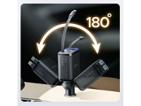 Cargador de coche Orico Twin Reach de 45 W con USB-A + USB-C y dos cables USB-C retr�ctiles - Negro