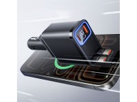 Cargador de coche Orico Twin Reach de 45 W con USB-A + USB-C y dos cables USB-C retr�ctiles - Negro