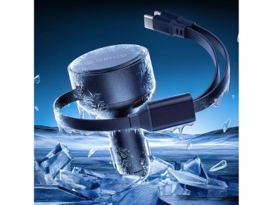 Cargador de coche Orico Dual Stretch de 60 W con USB-C y dos cables retr�ctiles USB-C + Lightning - 