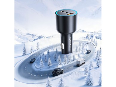 Cargador de coche Orico HyperDrive de 165 W con puertos USB-A y 2 puertos USB-C - Negro