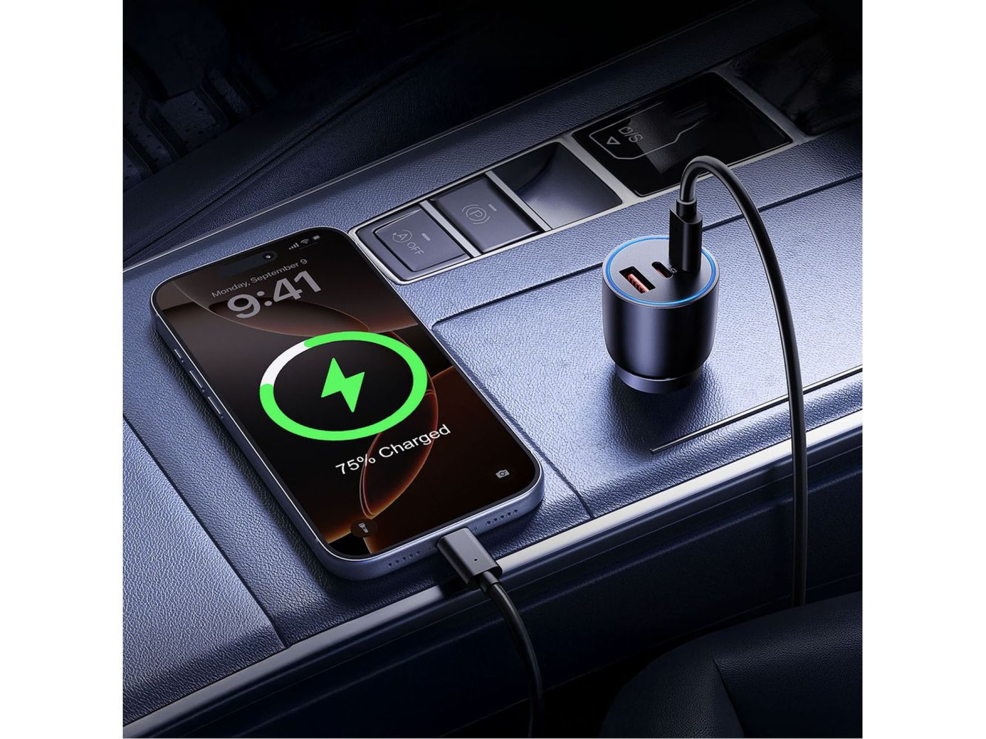 Carregador veicular Orico PowerLink 165W USB-A + 2x USB-C - Preto