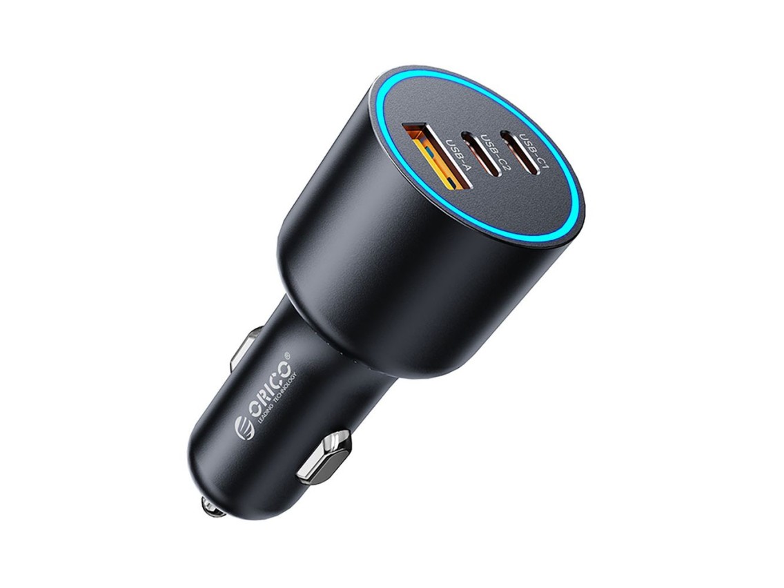 Cargador de coche Orico HyperDrive de 165 W con puertos USB-A y 2 puertos USB-C - Negro