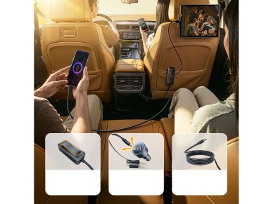 Cargador de coche Orico ChargeClip de 108 W con 2 puertos USB-A y 4 puertos USB-C con clip - Negro