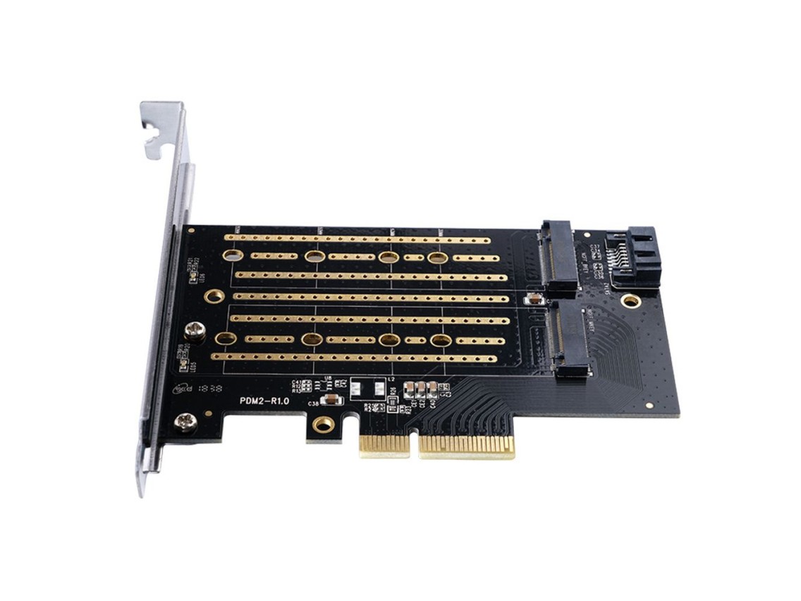 Placa de Expansão Orico PDM2 PCI-E 3.0 x4 para Unidades M.2 NVMe e SATA - Preta