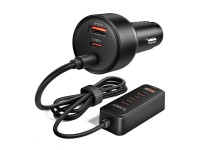 Cargador de coche Orico ChargeClip de 108 W con 2 puertos USB-A y 4 puertos USB-C con clip - Negro