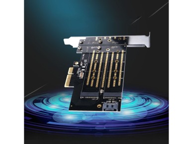 Placa de Expans�o Orico PDM2 PCI-E 3.0 x4 para Unidades M.2 NVMe e SATA - Preta